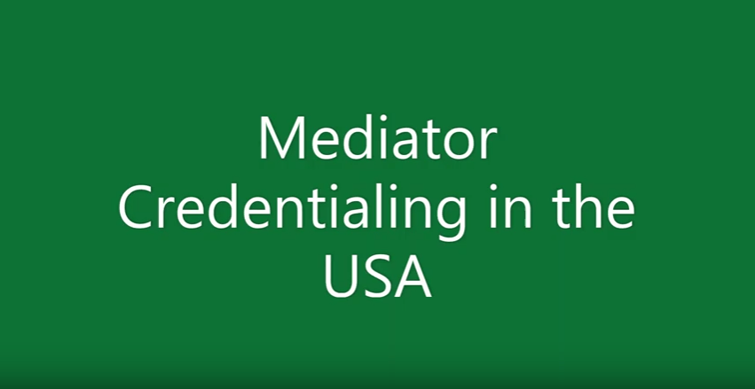 Mediator credentialling in the USA